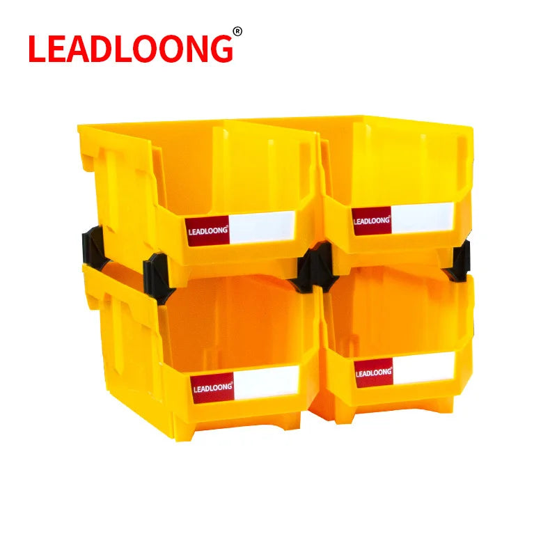 LEADLOONG V6 Stackable Box 4pcs 14.8*8.4*7in/37.7*21.3*18cm Large Capacity Multi-Functional Storage Containers Shelves