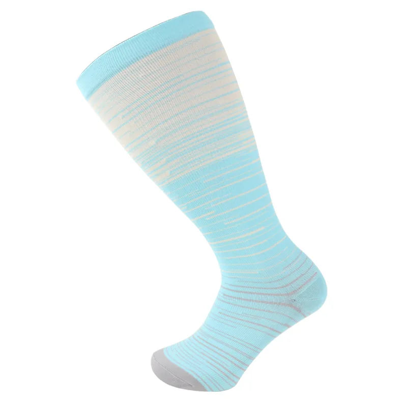 2XL-7XL Plus Size 20-30 mmHg Compression Socks for Women Men Wide Calf Extra Large Knee High Flight Sock for Circulation Support