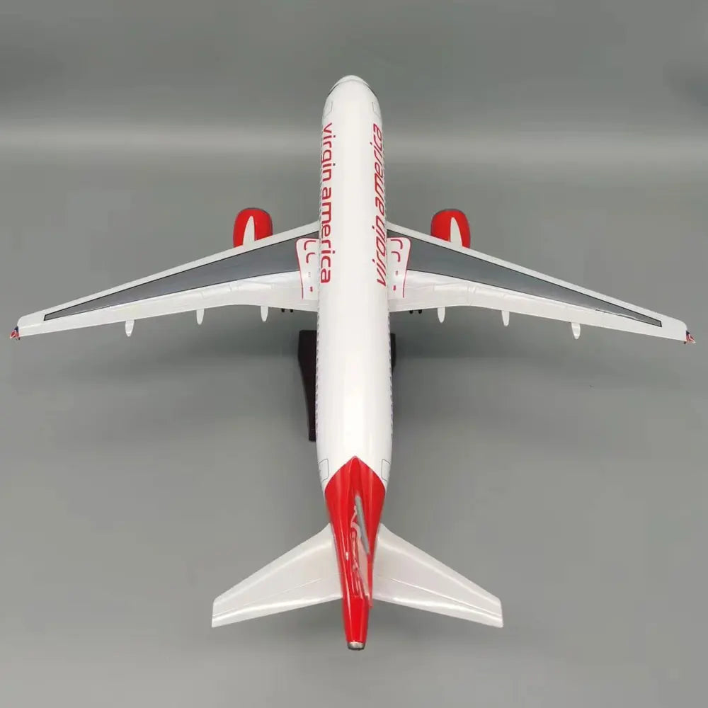 Aircraft Model Toy Kids 47cm Resin Miniature Plane A320 Virgin America Airlines Large Model Diecast Airplane Model Kits Gift By