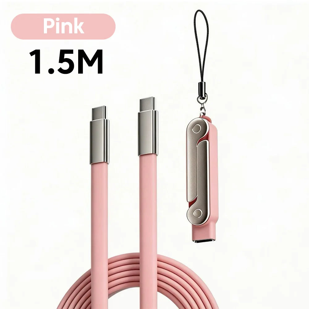 240W Fast Charging Cable Foldable Mobile Phone Holder Type C to Type C Data Cable PD Usb C Cable with Type C to type C Adapter