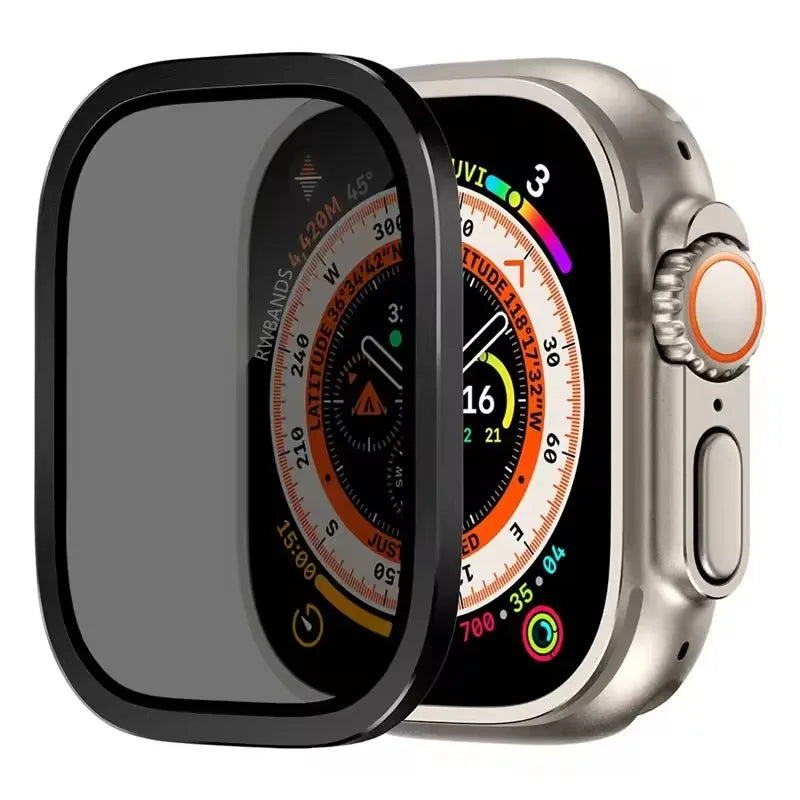 Aluminium Alloy Case+Tempered Glass for Apple Watch Ultra 3 2 1 Anti-Scratch Screen Protector for iWatch Ultra 2 49mm Cover Film