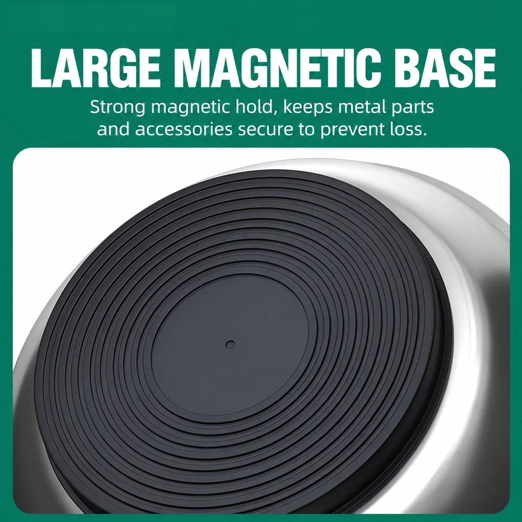 Round Stainless Steel Magnetic Parts Storage Bowl Metal Hardware Holder Tray For Garage Workshop Screws Nuts Bolts Organizer