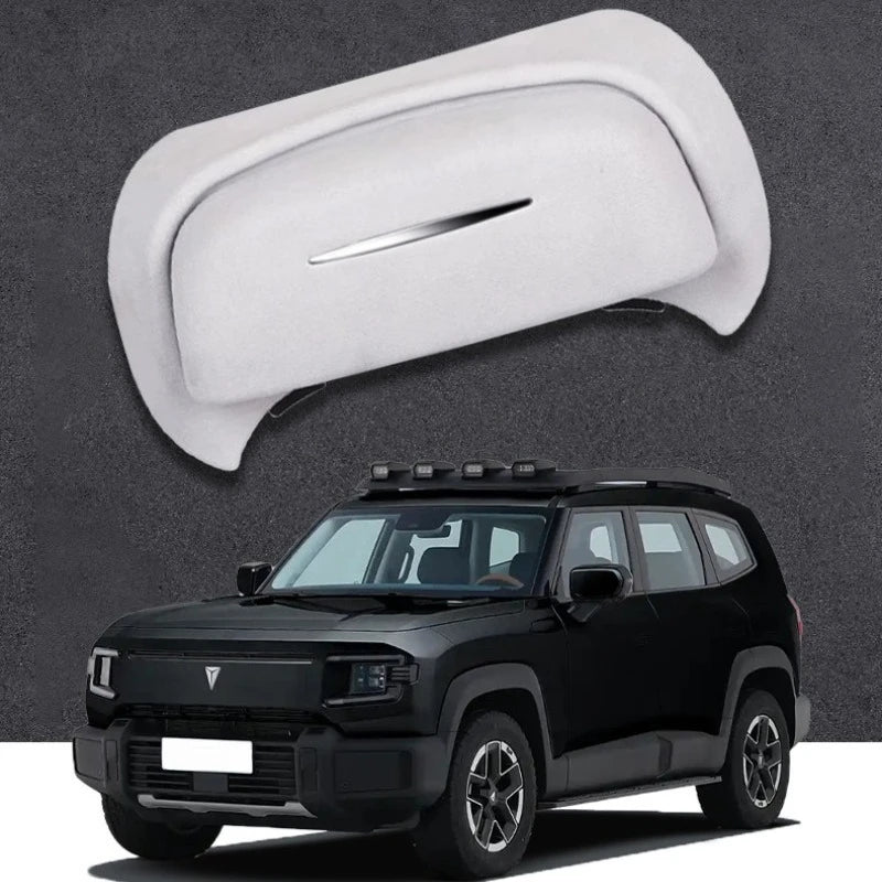 For Changan Deepal G318 Suede Car Glasses Case Roof Multi Functional Sunglasses Storage Box Protective Interior Accessory