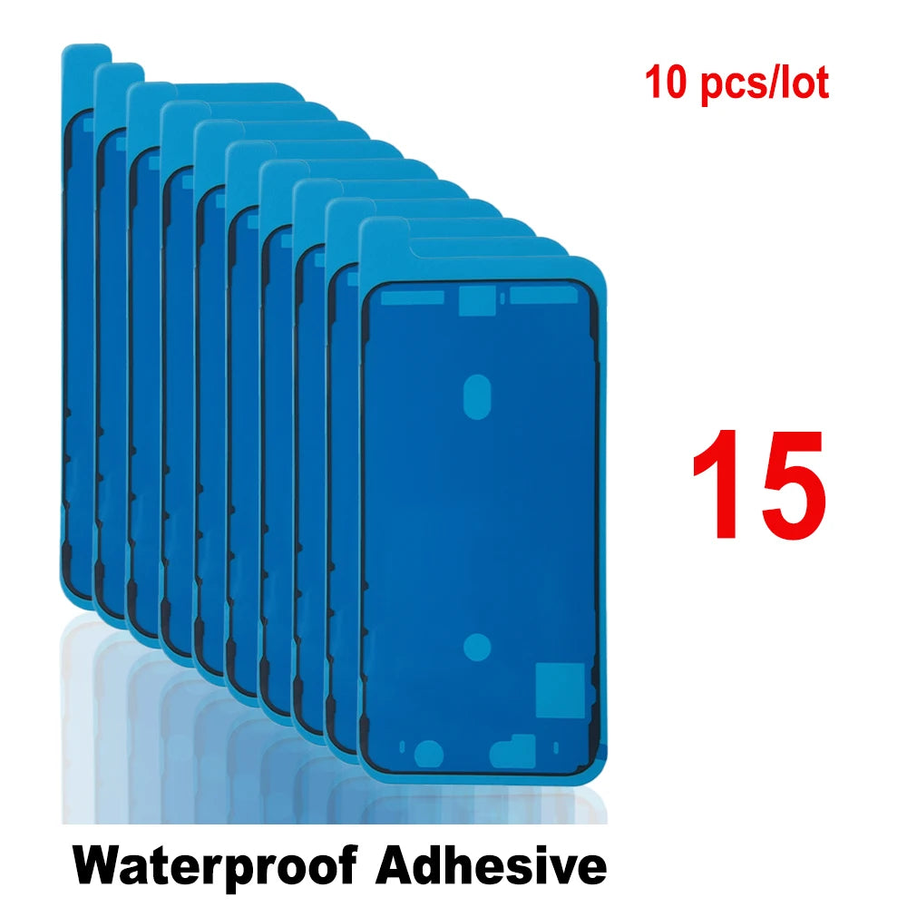 10Pcs LCD Display Front Side Waterproof Seal Stickers for iPhone 6/7/8/X/XS/XR/11/12/13/14/15 - Adhesive Protection Seals