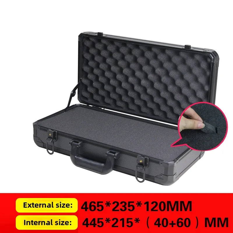 Portable Aluminum Frame Tool Case Instrument Equipment Safety Organizer Box Multifunctional Storage Box Shockproof Tool Case