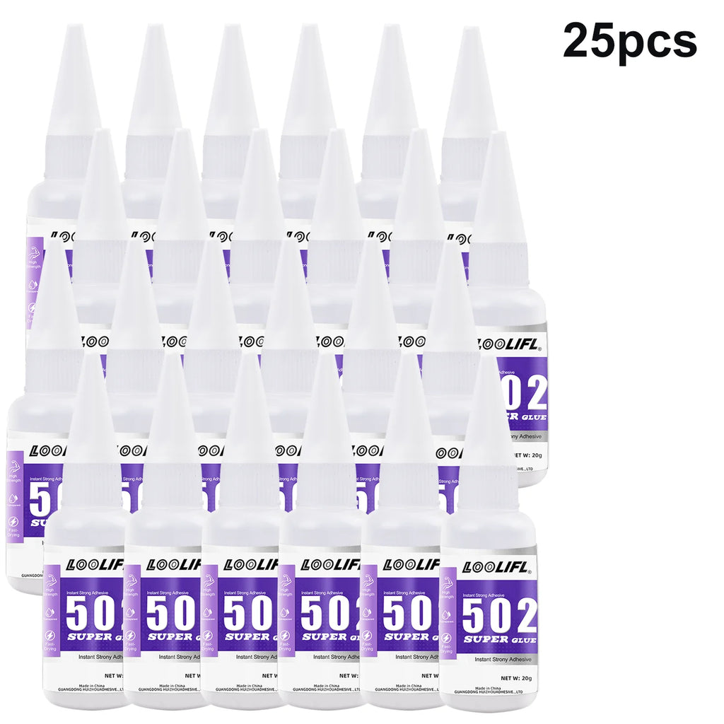 Loolifl 502 Super Glue Multi-Purpose Adhesive, Suitable for Metal, Plastic, Diy, and Small Craft Repairs 20g Quick-Drying Glue