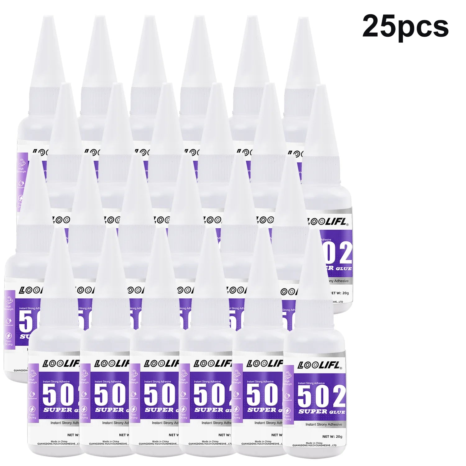 Loolifl 502 Super Glue Multi-Purpose Adhesive, Suitable for Metal, Plastic, Diy, and Small Craft Repairs 20g Quick-Drying Glue
