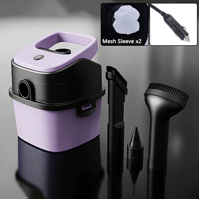 12V Bucket Car Vacuum Cleaner Wet and Dry Use Multi-functional Portable Powerful Suction Large Capacity With Multiple Nozzles