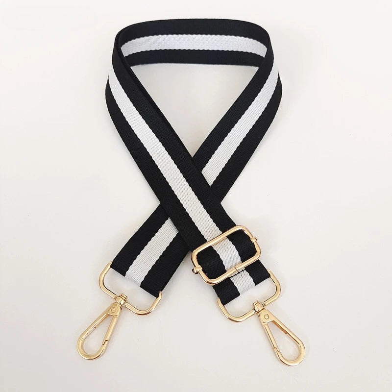 New Shoulder Strap Bag Accessories Colorful Versatile Single Shoulder Oblique Span Extended Wide Bag Adjustable Striped Webbing