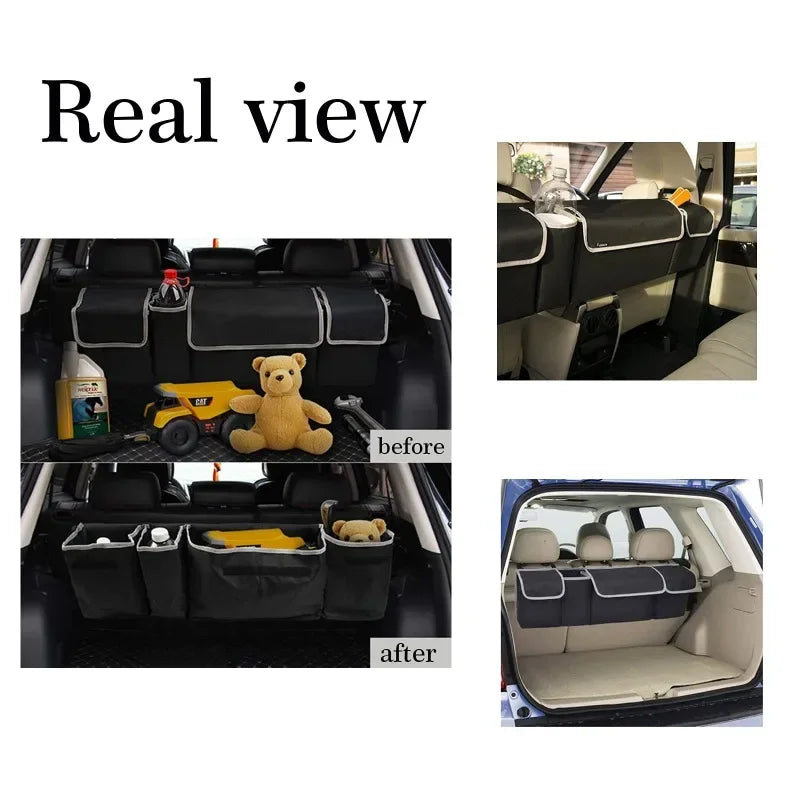 For Car Trunk Rear Seat Storage Bag Large Capacity Multipurpose Oxford Car Seat Back Storage Box Car Interior Suitable