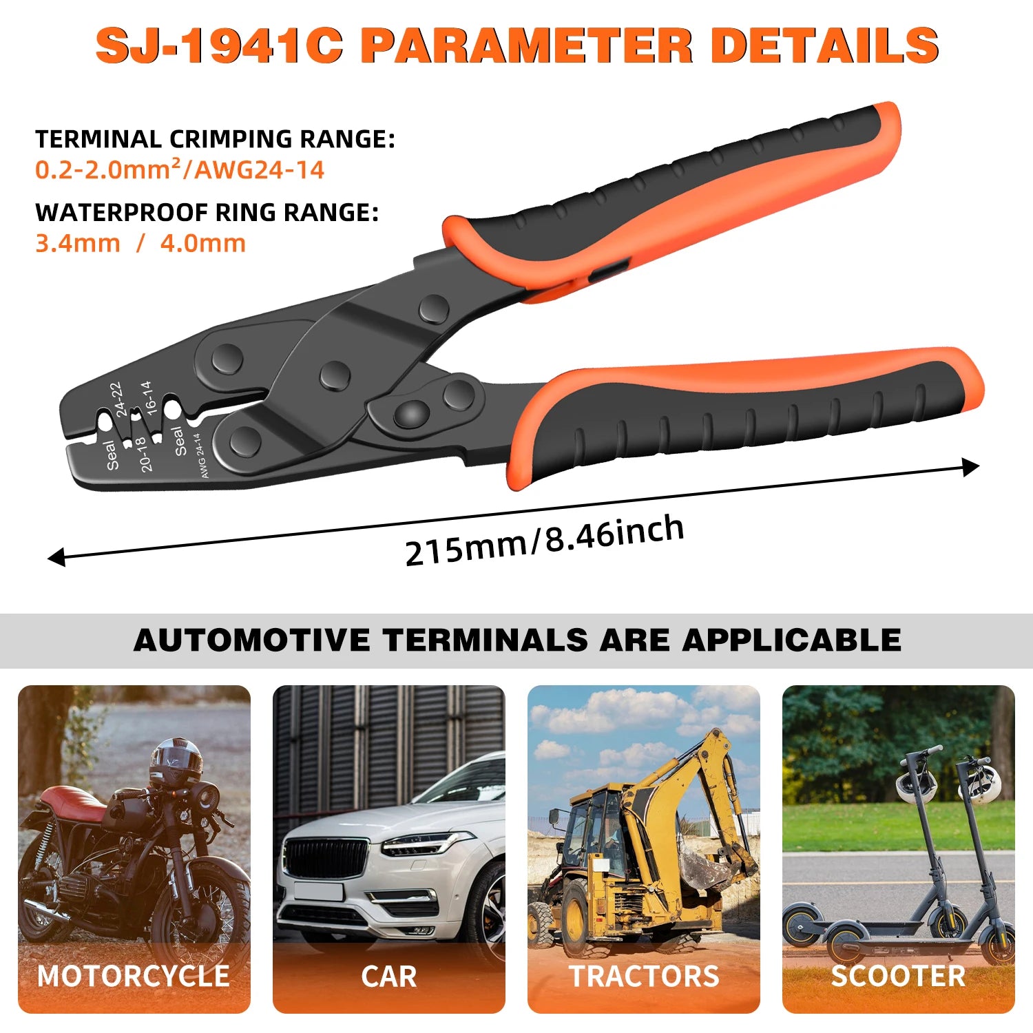 Sj-1941c Weather Pack Crimper Tools For Delphi Aptiv Packard Weather Pack Terminals Metri-pack Connectors For Sealed Terminals