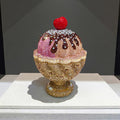 Alizekerr Ice Cream Cup Rhinestone Clutch Bag Women Luxury Cute Metallic Shiny Crystal Sundae Evening Purse Prom Wedding Events