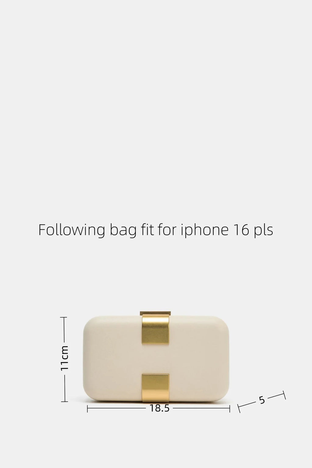 Cream White Clutch Purse for Women - Hard Shell Evening Bag with Gold Metal Clasp, Elegant Box Handbag for Wedding, Prom, Cockta