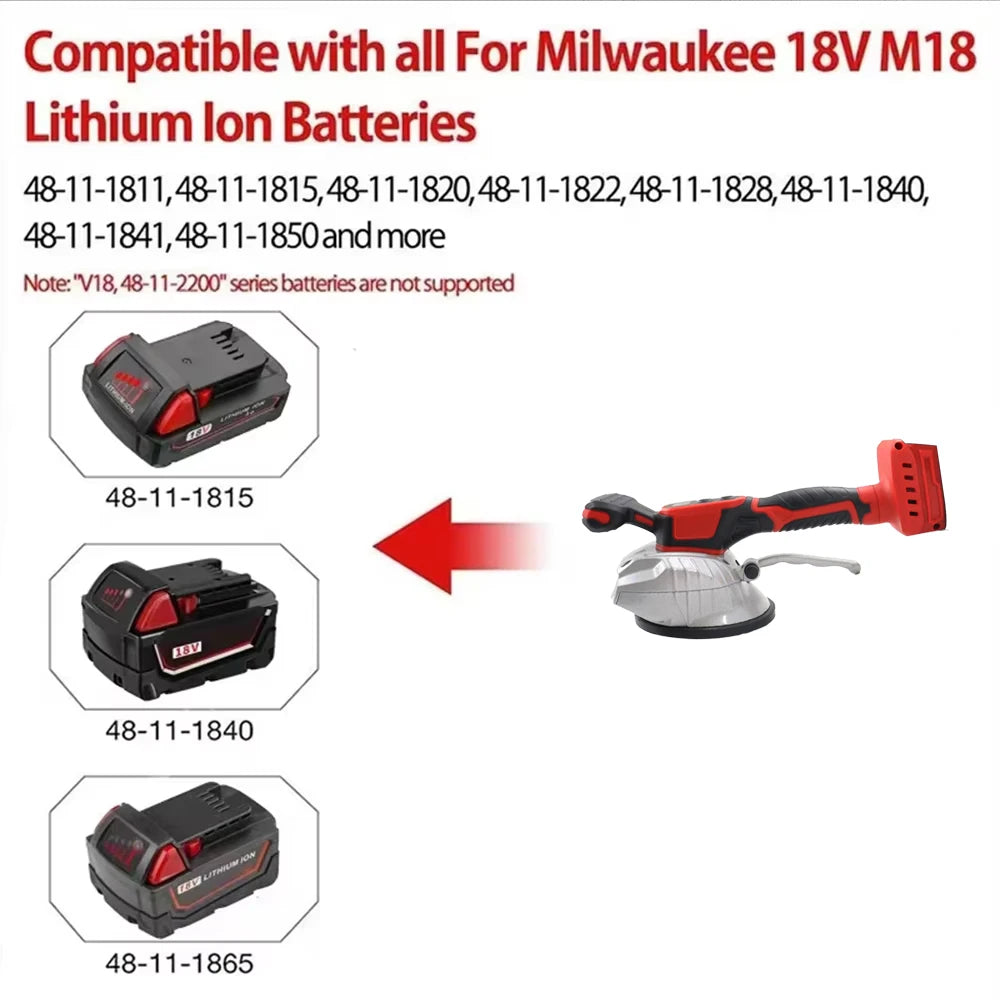 VILASTING Tile Tiling Machine High Loading Capacity Wall Floor Tile Laying Vibrating Tool 8 Gears Fit Milwaukee 18V Battery Pin