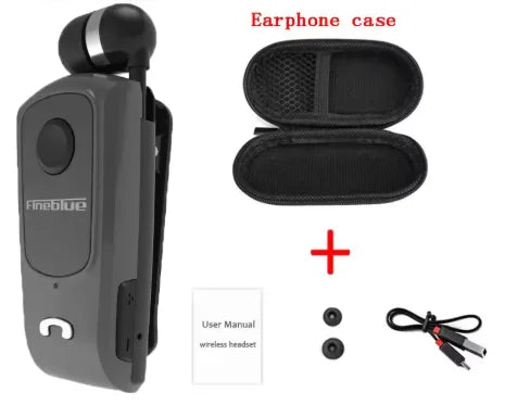Fineblue F920 Wireless Retractable Portable Mini Bluetooth Headset Calls Remind Vibration Wear Clip Sports Running Earphone