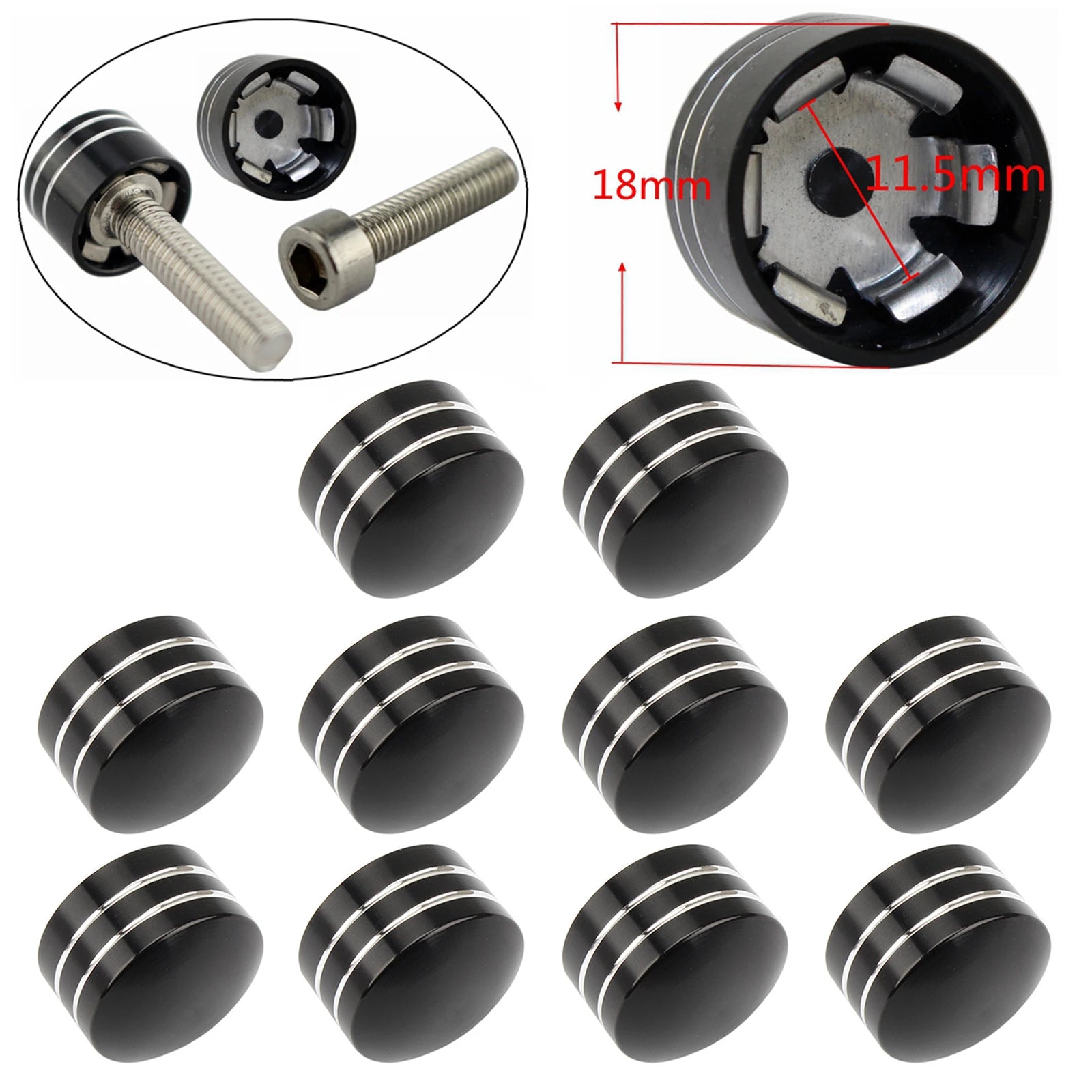 Motorcycle Engine Head Bolts Screw Toppers Cover Caps Nuts CNC Aluminum For Harley Touring Dyna Sportster Softail Twin Cam