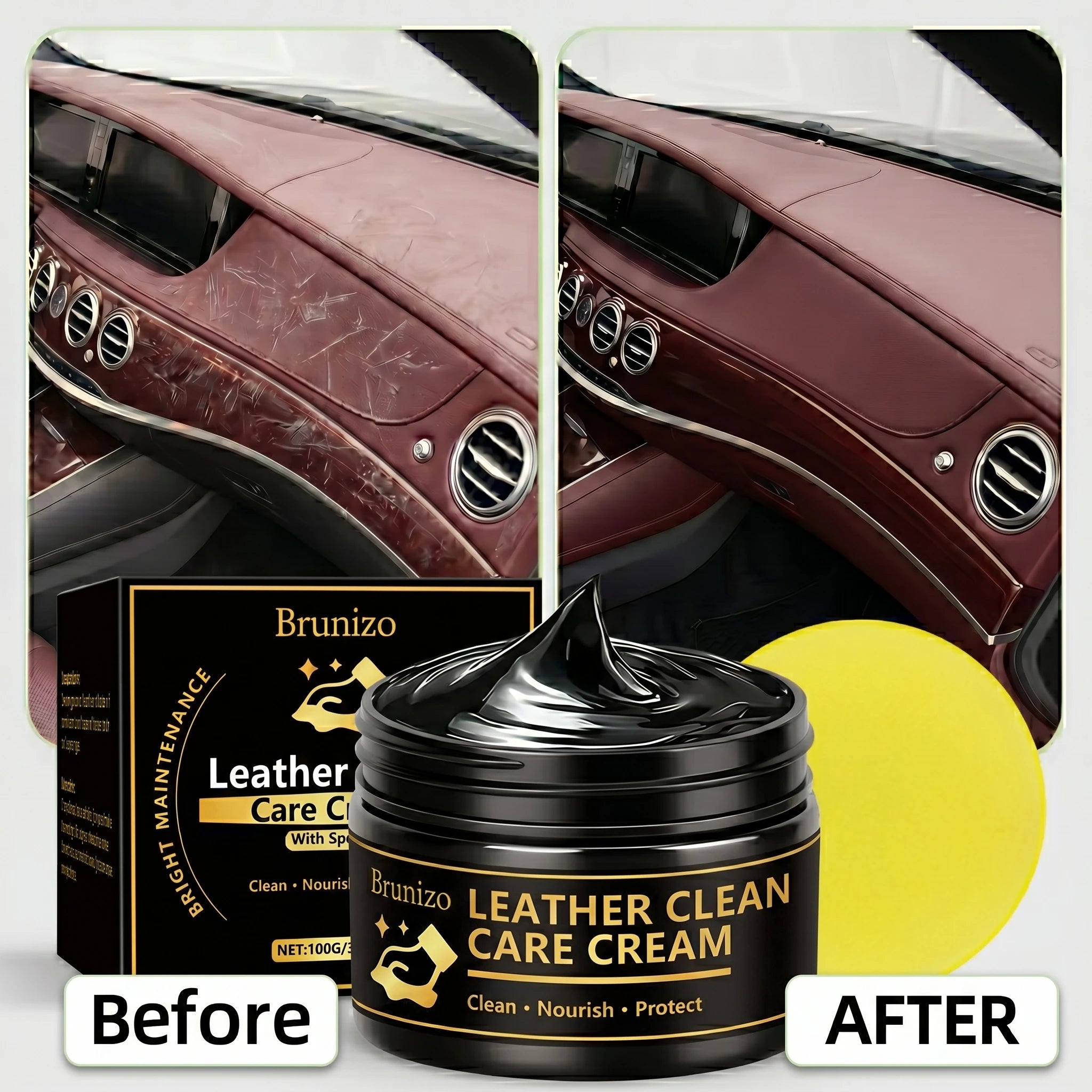 Multifunctional Leather Care Oil,Deep Cleansing Paste Remove Stains Grease for Car Seat Sofa Bag Shoes Jacket Polishing