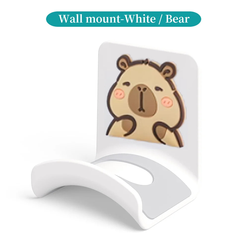 Universal Headphone Stand No Punching Plastic Wall Mount Hanger Under Desk Headset Rack Holder Support for Gaming Earphone