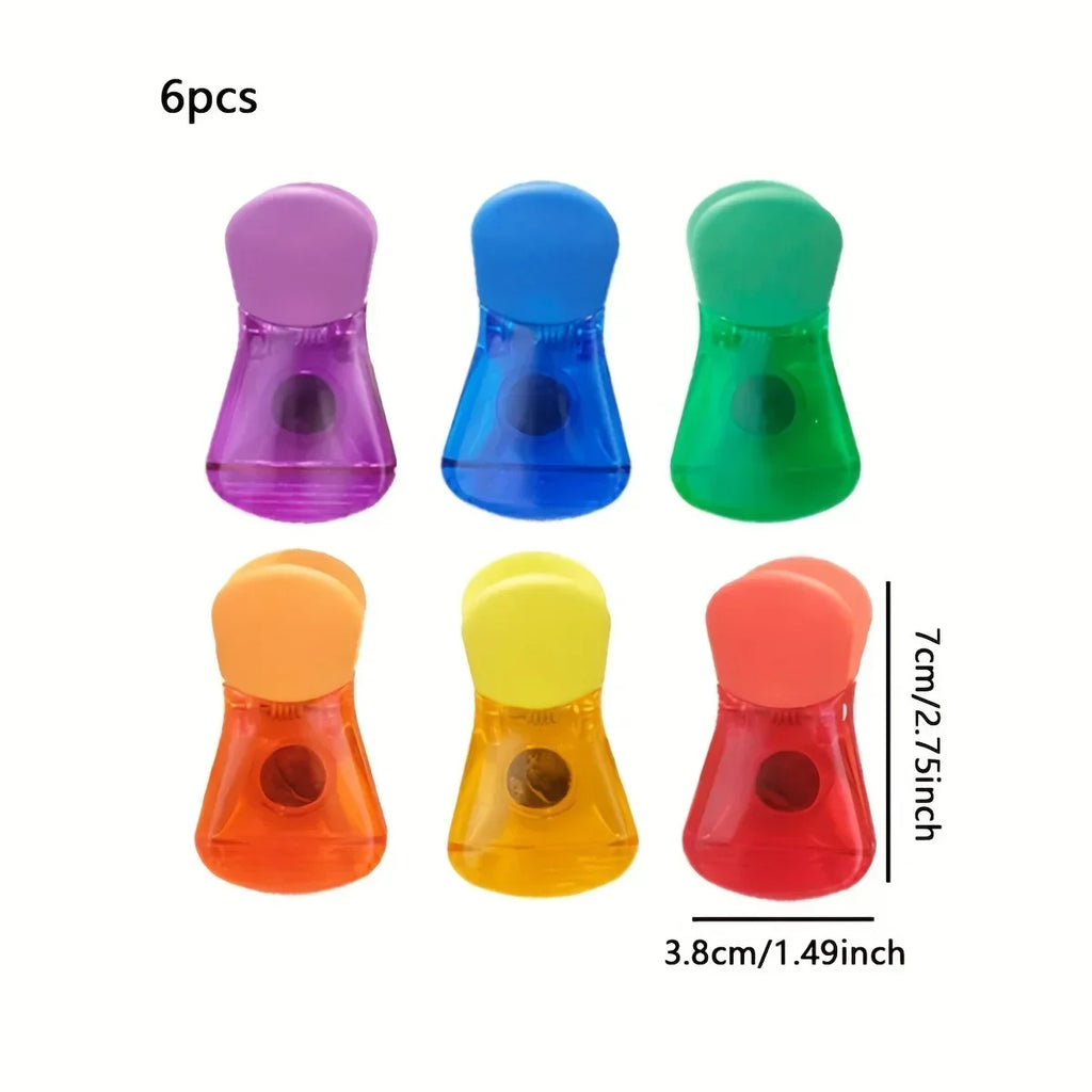 6pcs-Sealing Machine Portable Magnetic Suction Food and Snacks Plastic Bag Sealing Machine Fast Opening Bag Clip