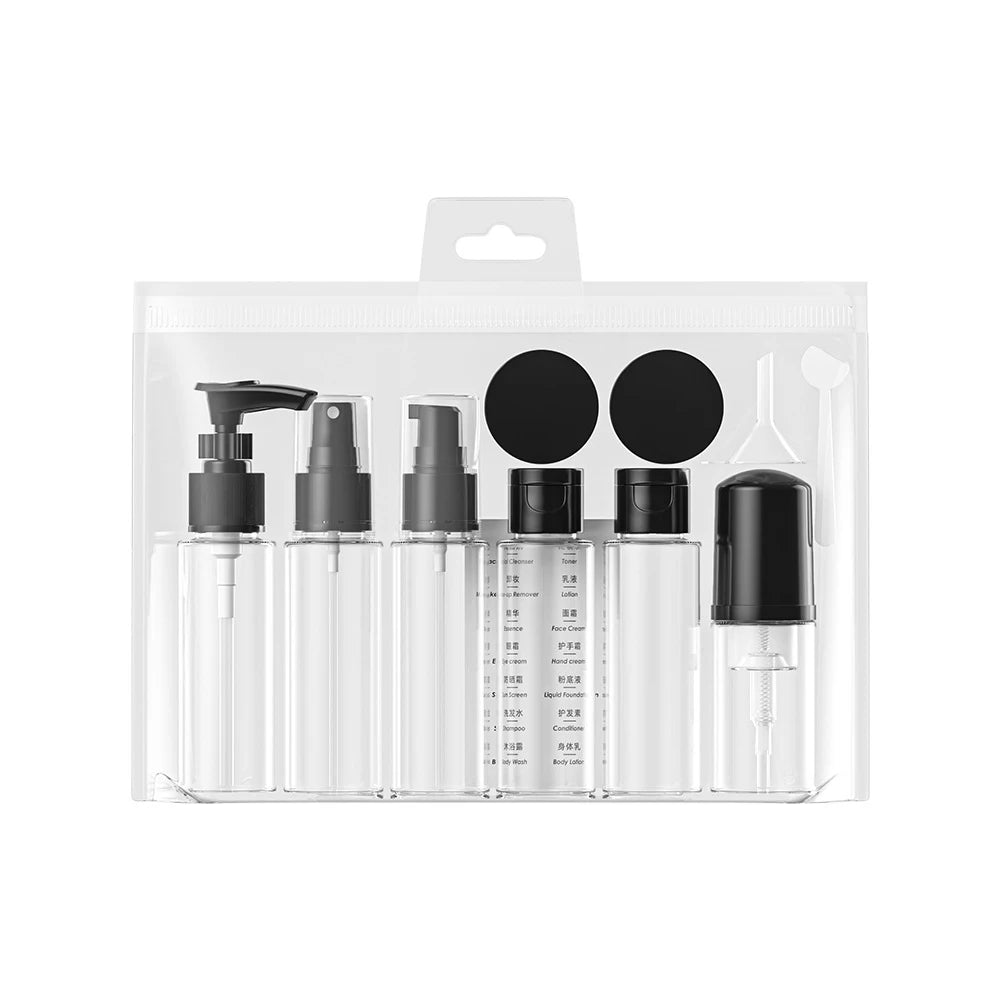 PET Simple Travel Refillable Bottle Set Shampoo Shower Gel Toner Lotion Serum Cream Box Jar Empty Container
