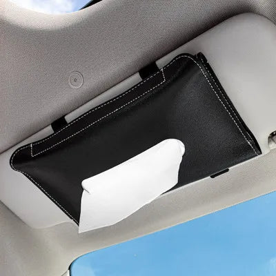 Car Sun Visor Tissue Box PU Leather Tissue Box Holder Car Sun Visor Mask Storage Box Car Interior Decoration Auto Accessories