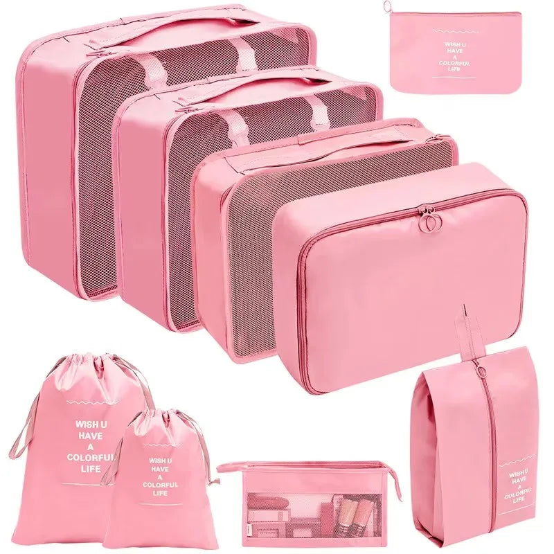 7/8/9/10/11 Pcs Set Travel Organizer Storage Bags Suitcase Packing Cubes Set Cases Portable Luggage Clothes Shoe Tidy Pouch