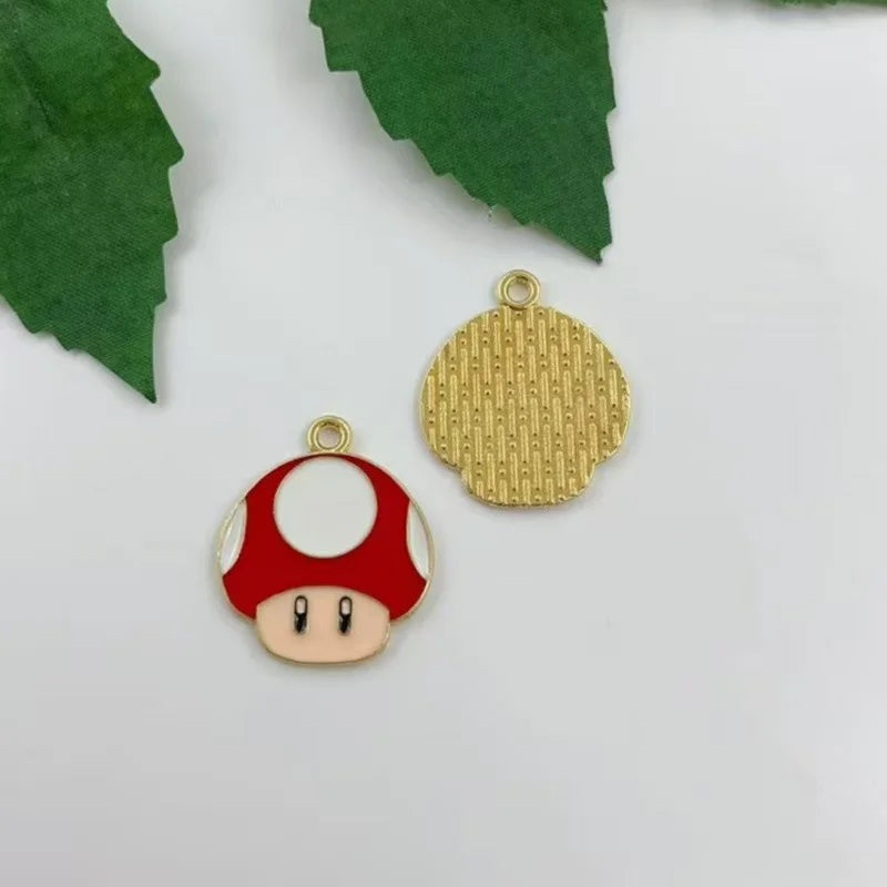 10 pieces/batch of cute cartoon enamel pendants, used for DIY earring jewelry making bracelets earrings handmade accessories