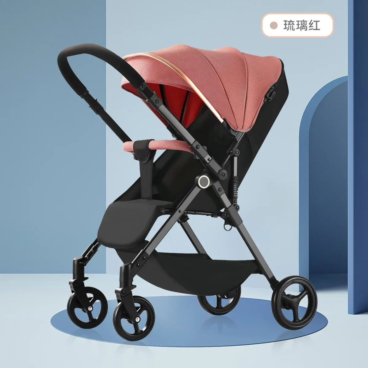 Baby Carriage,Bi-directional ultra lightweight foldable high landscape four wheel shock absorber baby stroller,baby cart
