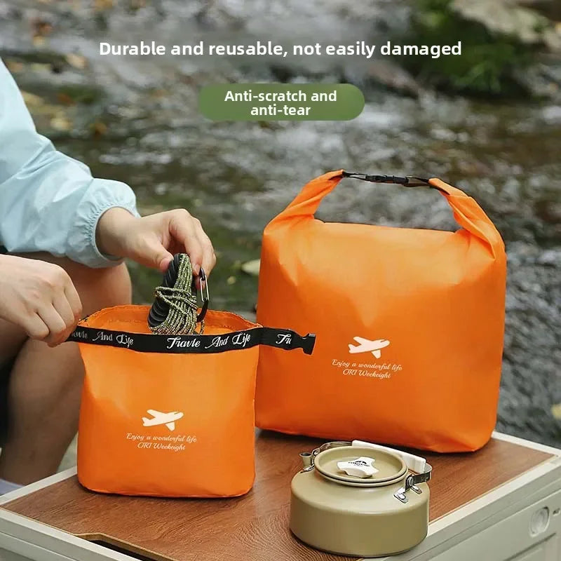 Roll Top Travel Storage Bags 420D Oxford Waterproof Stuff Sacks for Camping Hiking Gear Dirt Proof Packing Pouches Clear Green