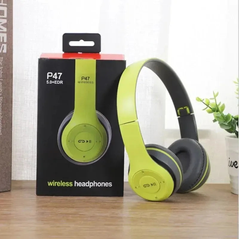 New P47 TWS Headset  Bluetooth Headset Folding Series Wireless Sports Game Stereo Headset for iPhone Huawei XiaoMi Samsung