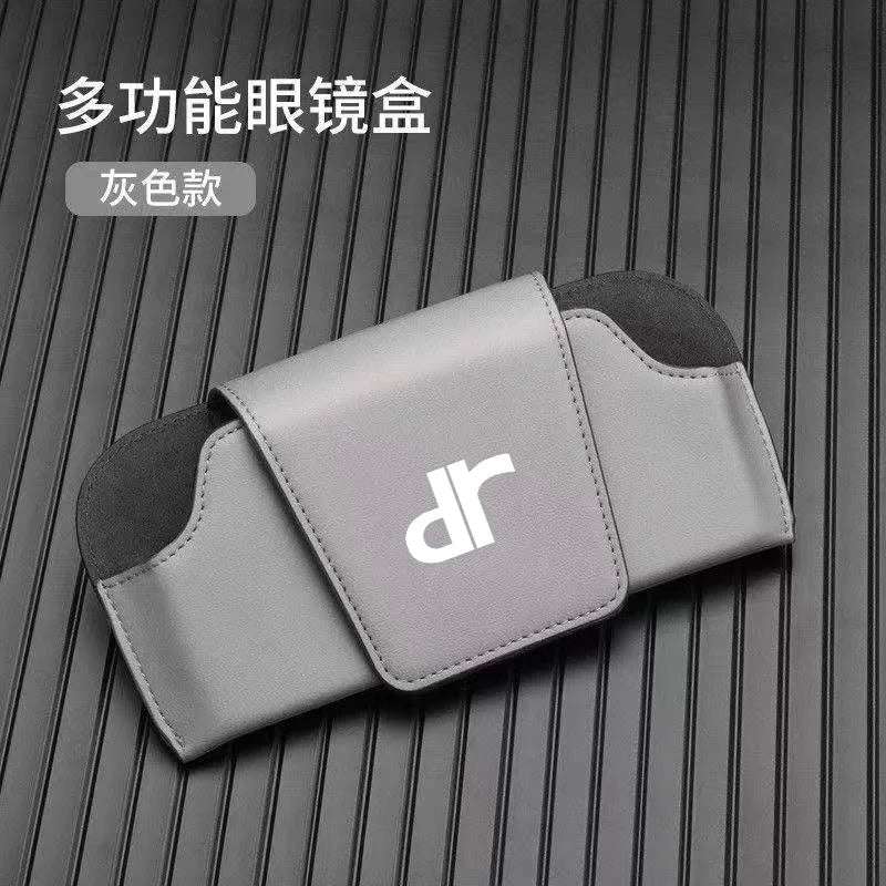 Car Sun Visor Leather Auto Sunglasses Clip Glasses Holder case Storage for DR Motors 1.0 EV 3.0 4.0 5.0 DR3 DR1 DR2 accessories