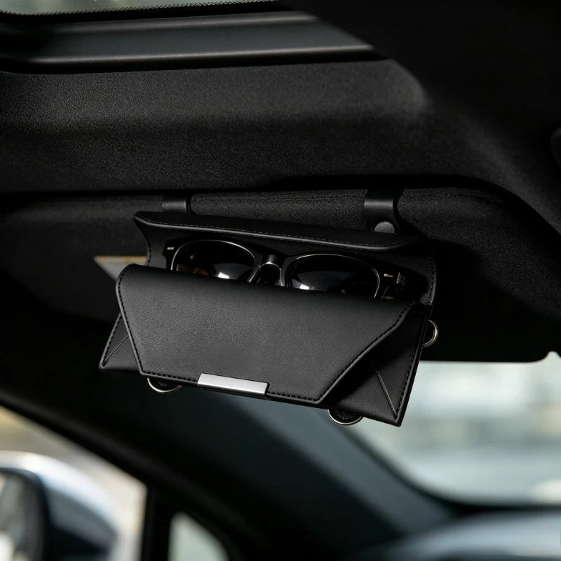 1pc Car Glasses Case Storage in Car Sunglasses Portable Glasses Case Magnetic Suction Storage