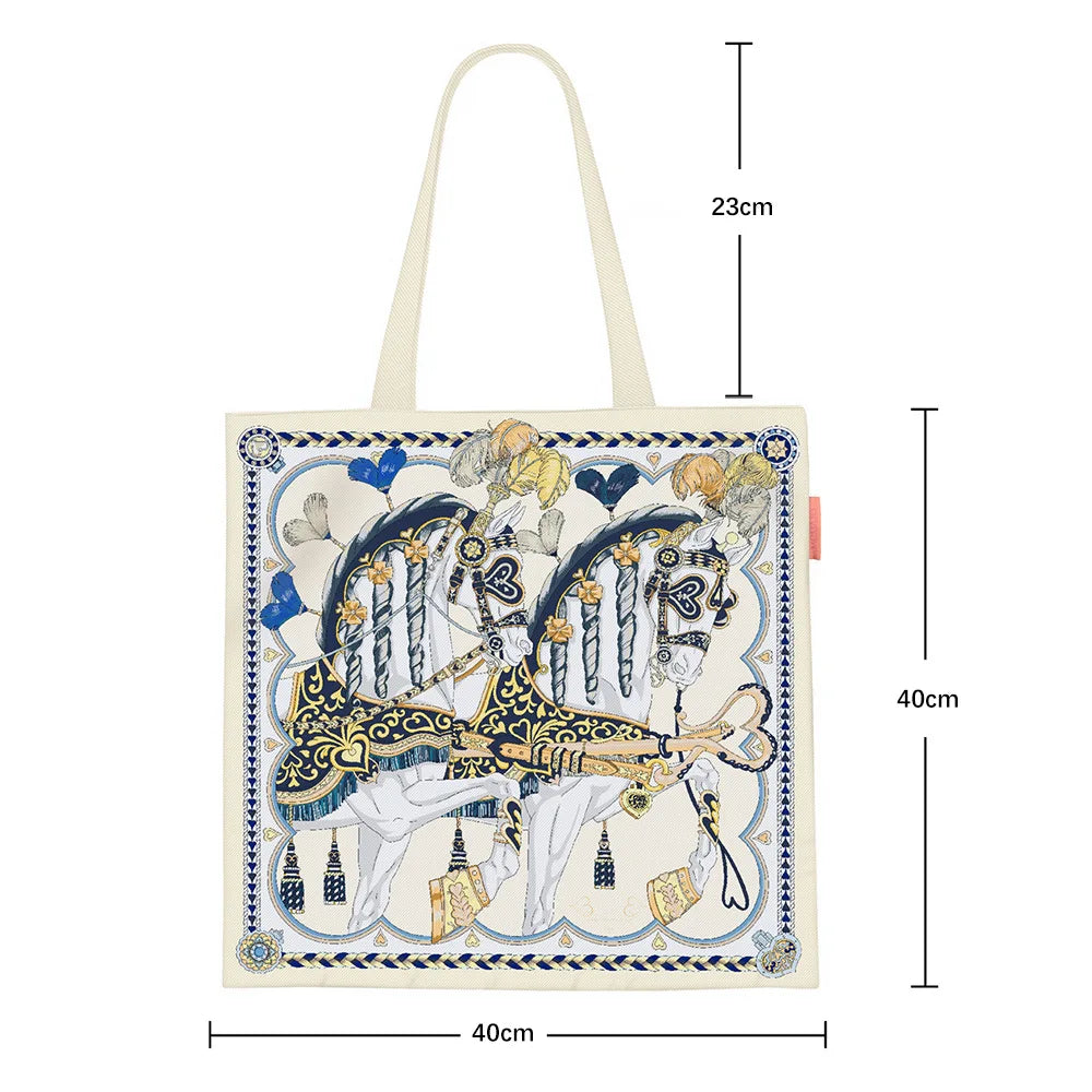 Fashion Love Sweet Saddle Women's Canvas Bag Carry Cloth Bag Large Capacity Student Carry Book Bag Shoulder Bag