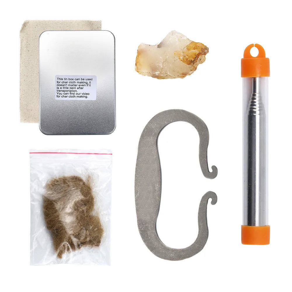 Light Weight Fire Sickle Outdoor Fire Absorber Moisture-proof High Carbon Steel Survival In The Wild Durable Make Fire Up Tools