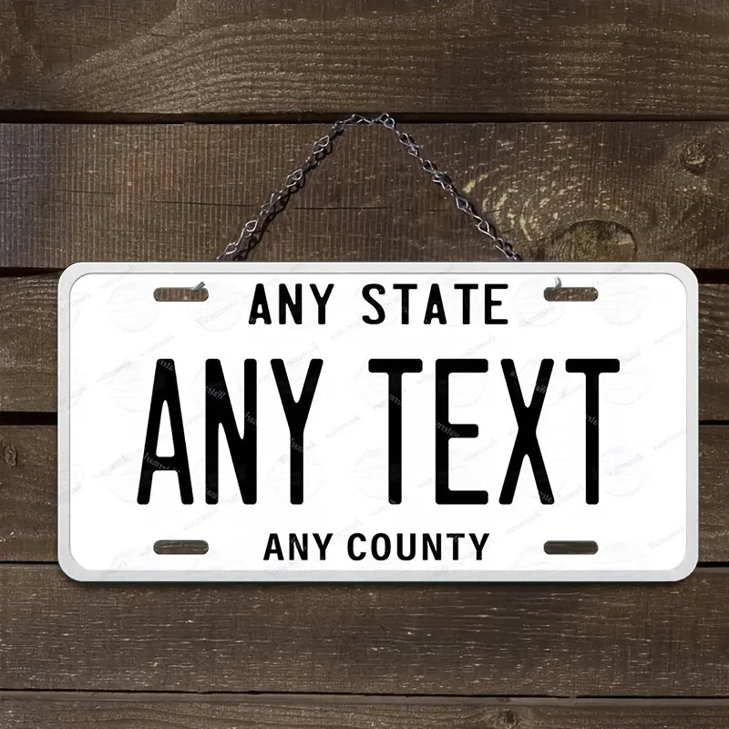 1pc customizable aluminum decorative license plate sign