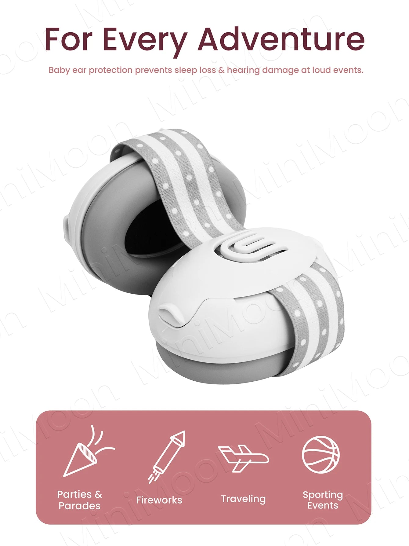 Adjustable Baby Earmuffs, Noise Reducing Headphones for Infant, Ideal for Travel & Sleep