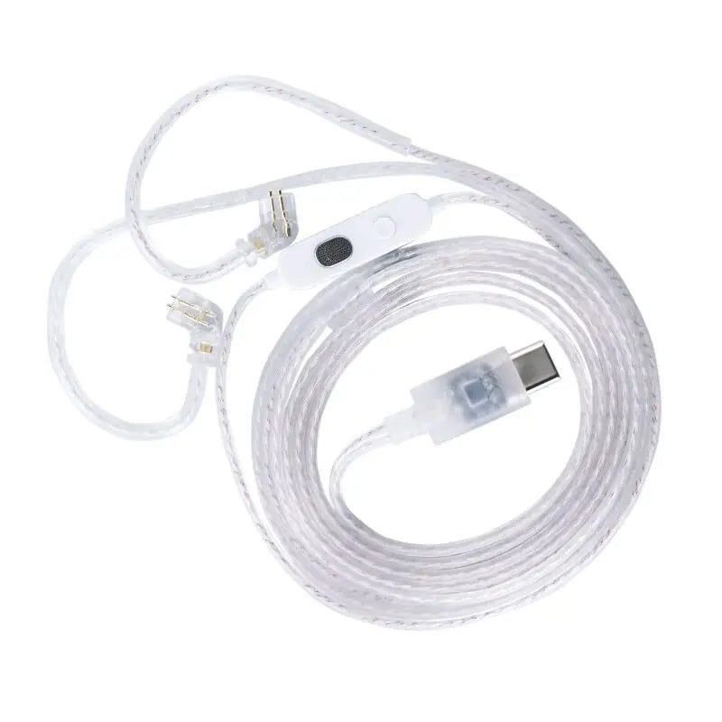 KZ Type-C Oxygen Free Copper Silver Plated C-Type 0.75mm 2-Pin Wire Compatible with EDX Series