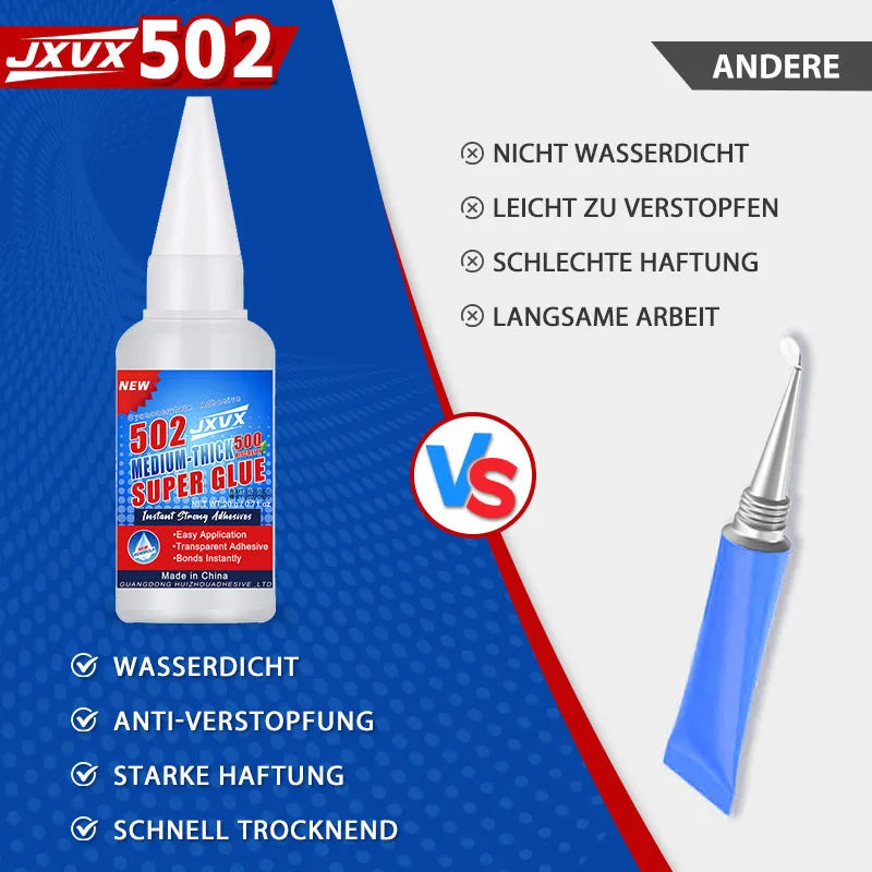 JXVX 1-5pcs Professional 502 Super Glue Extra Strong Fast Instant Adhesive Cyanoacrylate Quick Dry Instant Strong Bond Adhesive Hardware Metal Cars Wood Craft Hobby Seconds Bond.