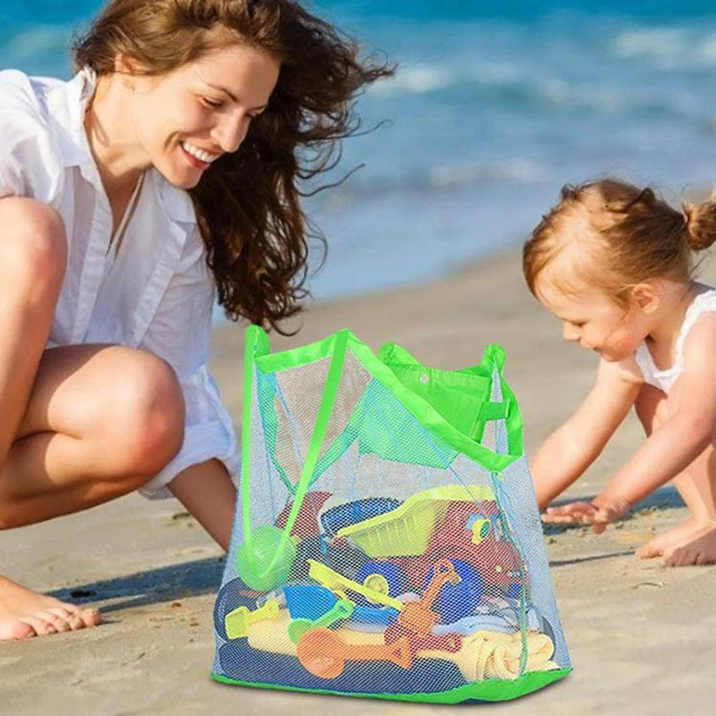 1Pc Multicolor Large Mesh Beach Bag, Sand-Away Portable Tote with Convenient Hanging Hole, Breathable Foldable Storage Bag