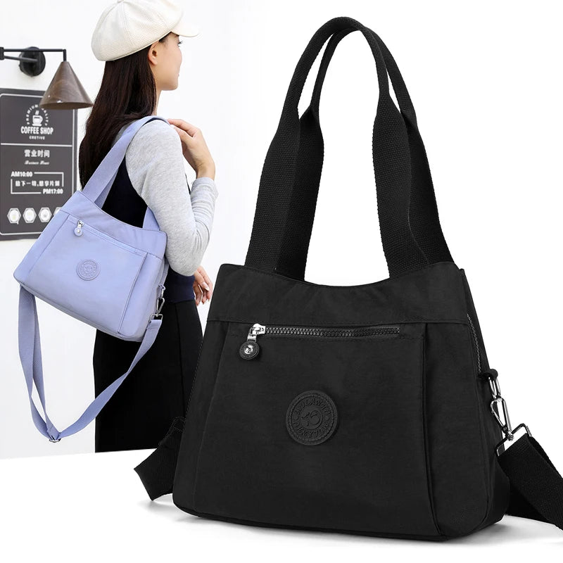 Women's Casual Nylon Crossbody Bag Travel Handbag Portable Business Tote Outdoor Purse Satchel Shoulder Bag for Everyday Use