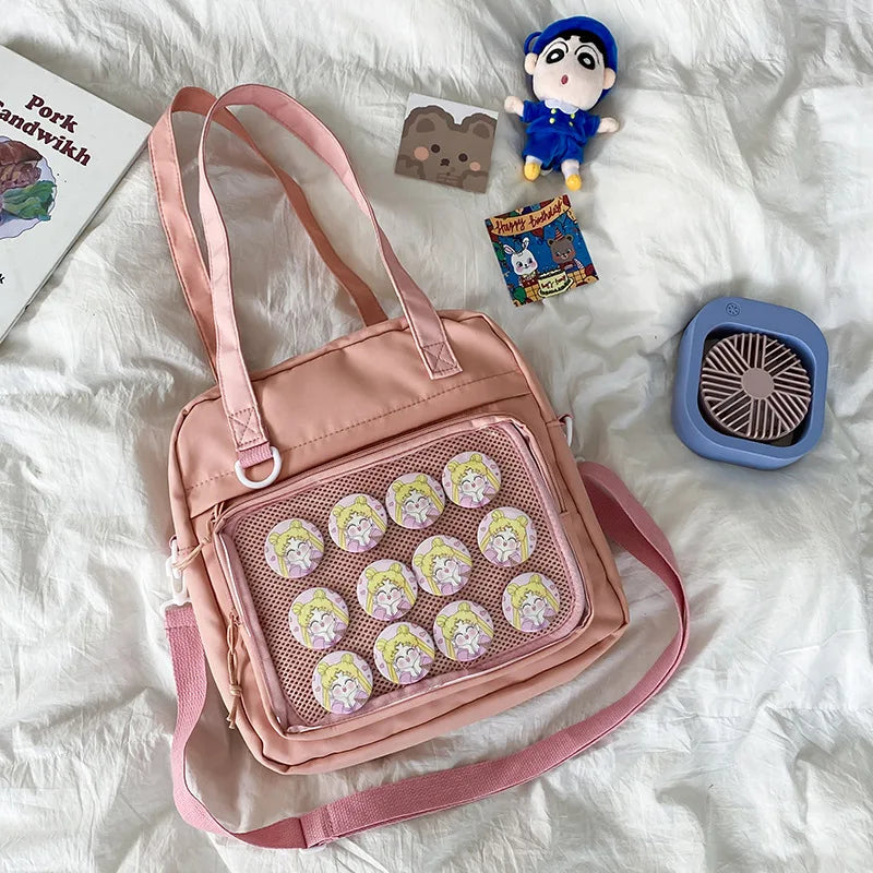 Japanese Style Kawaii Itabag For Dolls Large Handbags New Nylon School Bags For Teenage Girls Tote Shoulder Bag JK Crossbody Bag