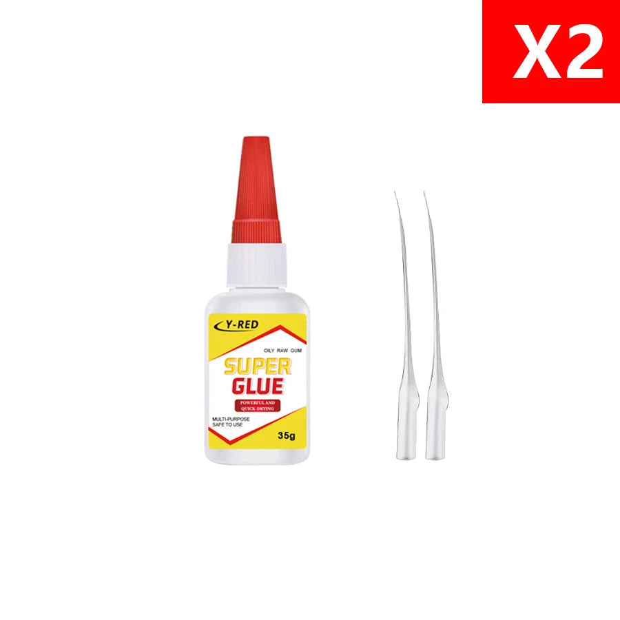 35g/50g Strong Bond Super Glue, Fast Drying Cyanoacrylate Adhesive for Leather, Rubber, Wood, Metal, Plastic, Home & Toy Repair