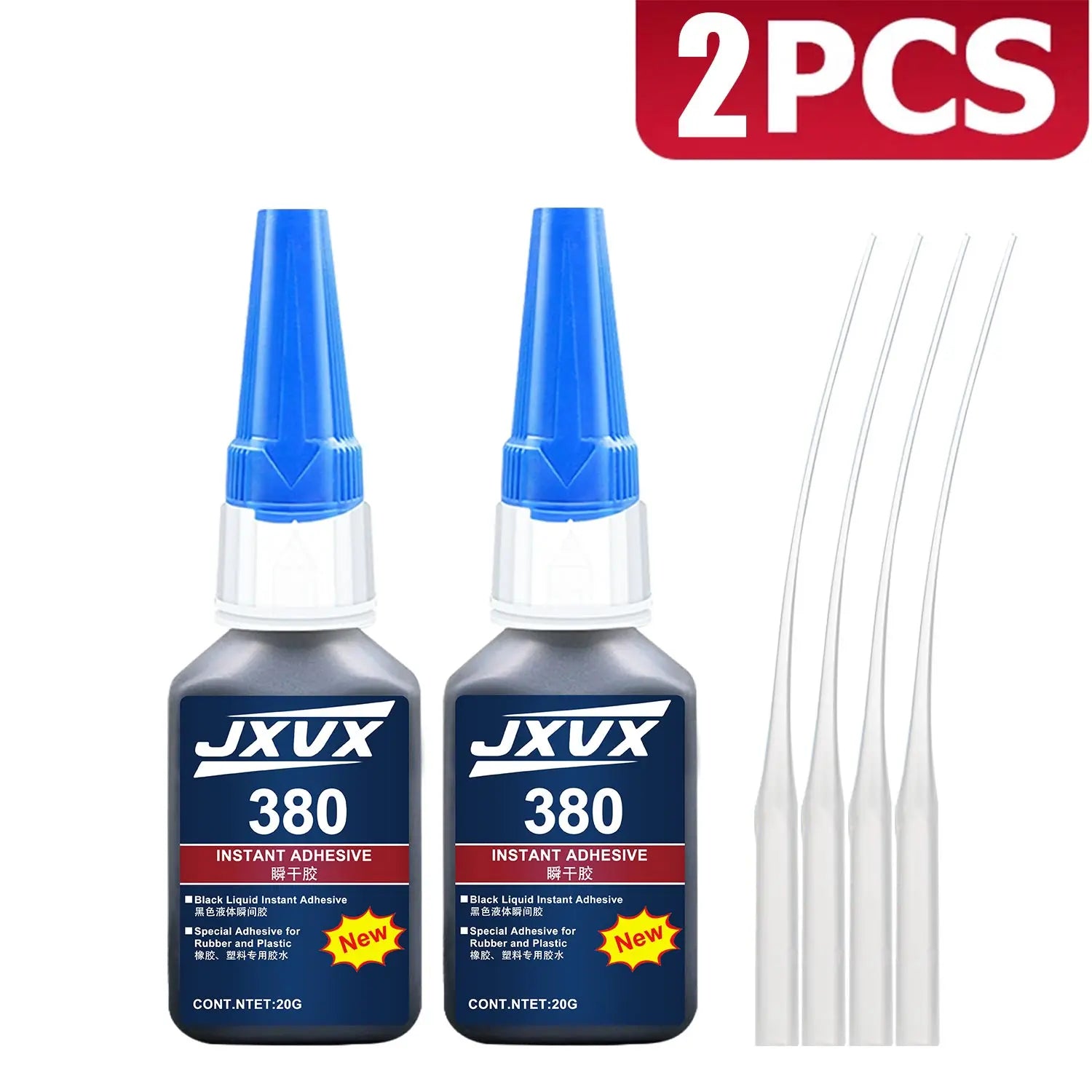 Black Rubber Repair Adhesive, Cyanoacrylate Adhesive, Automotive Repair Super Glue, 20g