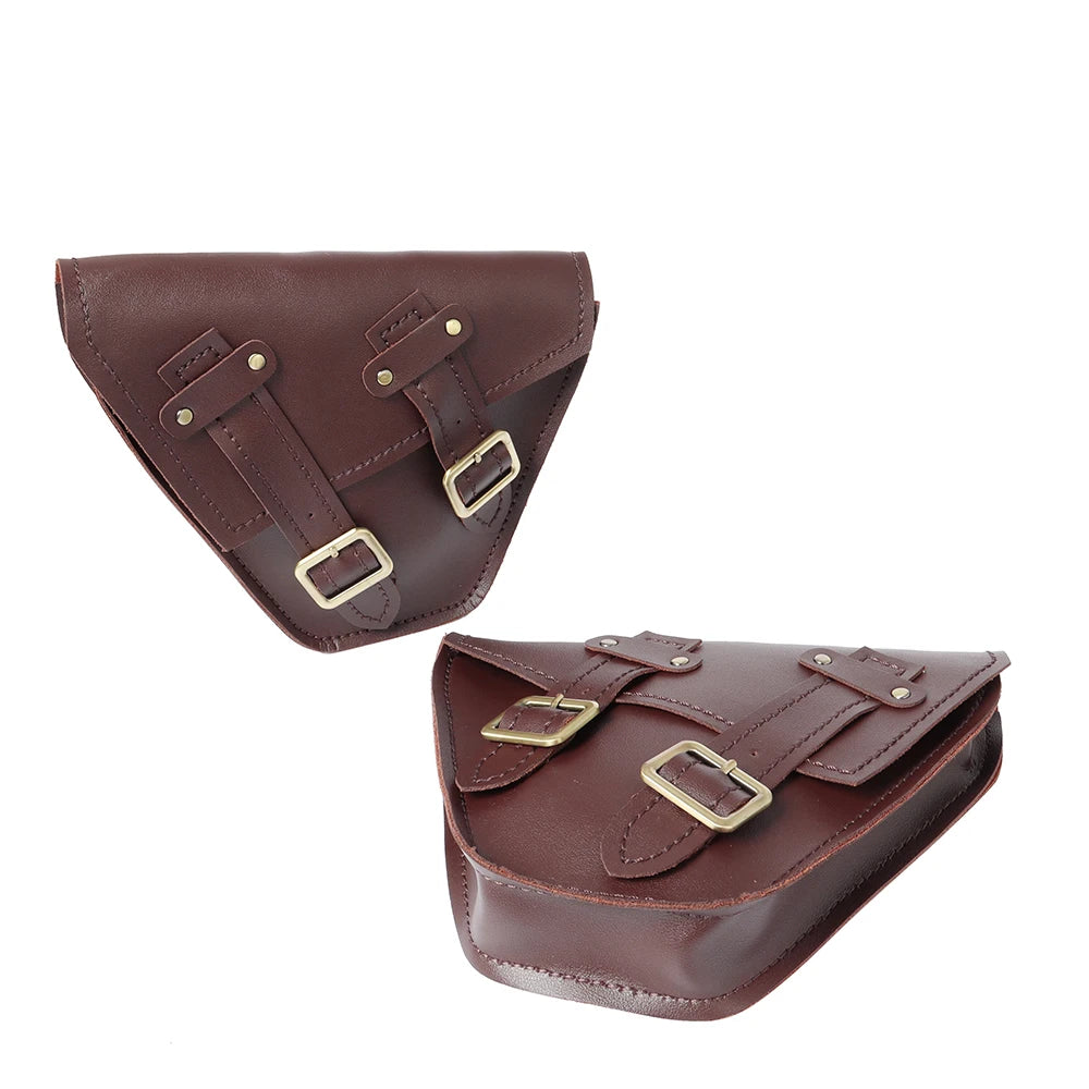 Universal Motorcycle Tool Bag Faux Leather Waterproof Saddlebag Side Pannier Retro Sissybar Pack