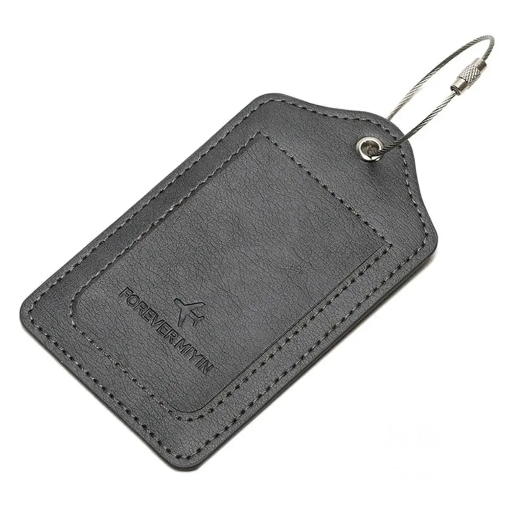 Women Man Anti Loss Wire Rope Loop Leather Luggage Tags Privacy Protection Cover Versatile Baggage Tag Waterproof Boarding Pass