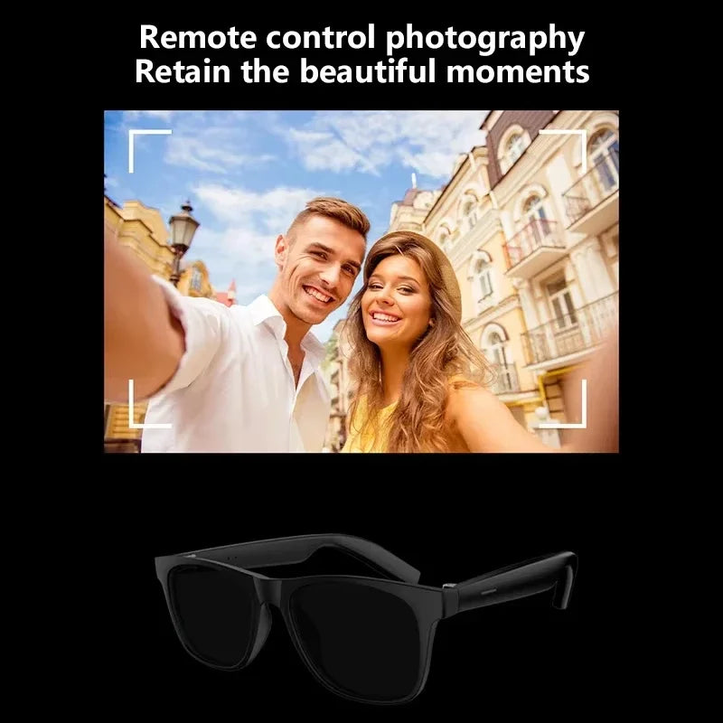Lenovo 2026 New Bluetooth 5.4 Smart Glasses Remote Control Touch Voice Assistant Photo Recording Translator Wireless Sunglasses