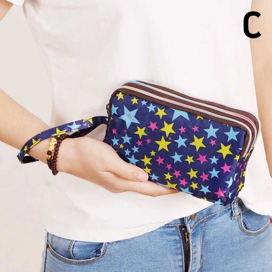 New Women Long Fabric Clutch Purse, Multi-function Cell Phone Wallet, Portable Small Coin Purse Handbag for Ladies Daily Use
