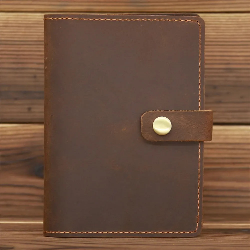 Large Vintage Genuine BULL COW CRAZY HORSE Leather Passport Cover Retro Business Card Holder Men Credit Card ID Holders 1047