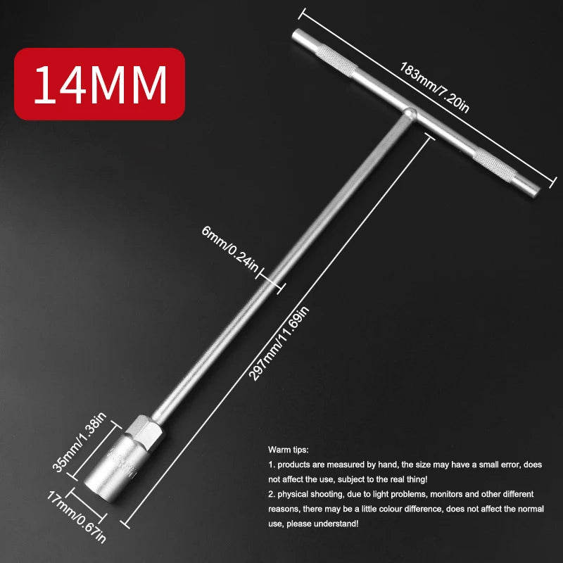 6-19 mm T-Style Socket Wrench Hexagon Nut Key Extended Hex Screwdrivers Automotive Tires Machinery Workshop Repair Hand Tools