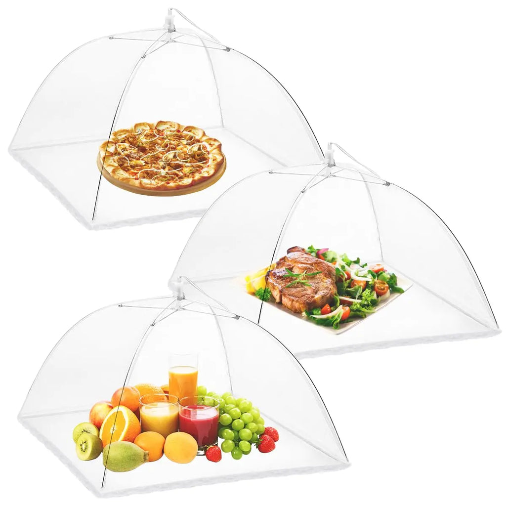 Food Covers 17 Inch Pop-Up Encrypted Mesh Plate Serving Tents, Fine Net Screen Umbrella for Outdoors, Parties, Picnics, BBQs